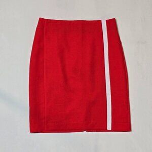 Banana Republic Orange-Red Pencil Skirt with White Stripe – Size 4